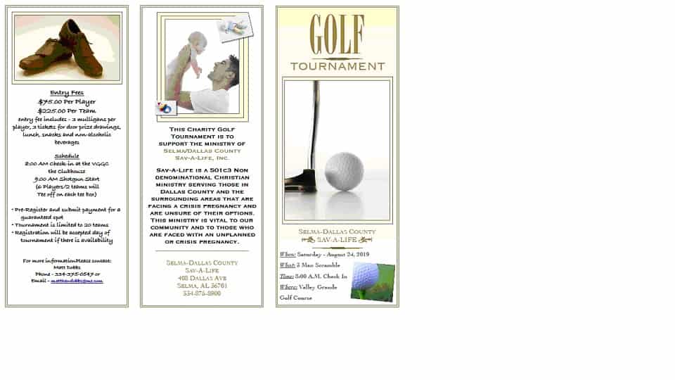 Sav A Life Golf Tournamment Flyer