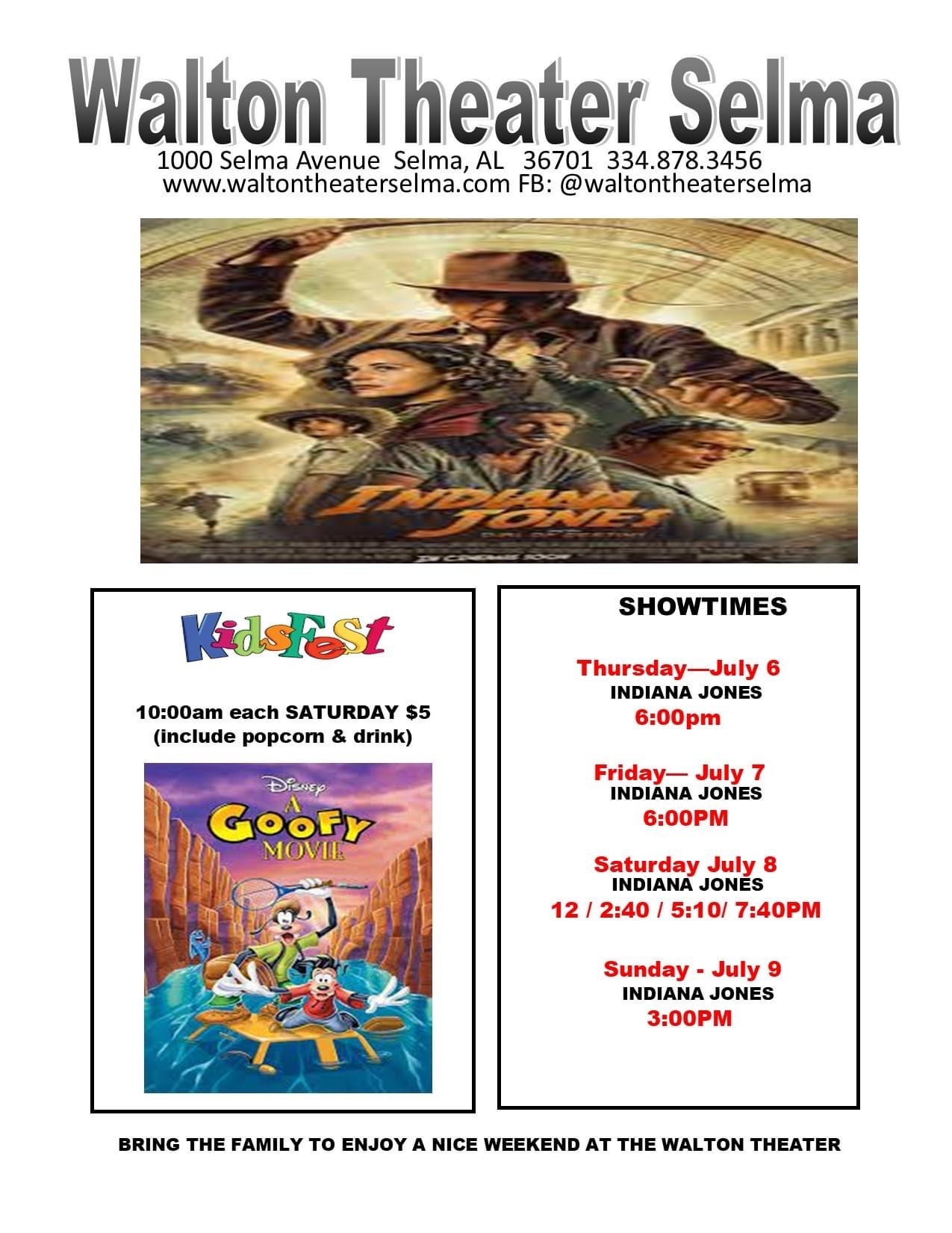 Walton Theater Indiana Jones Flyer