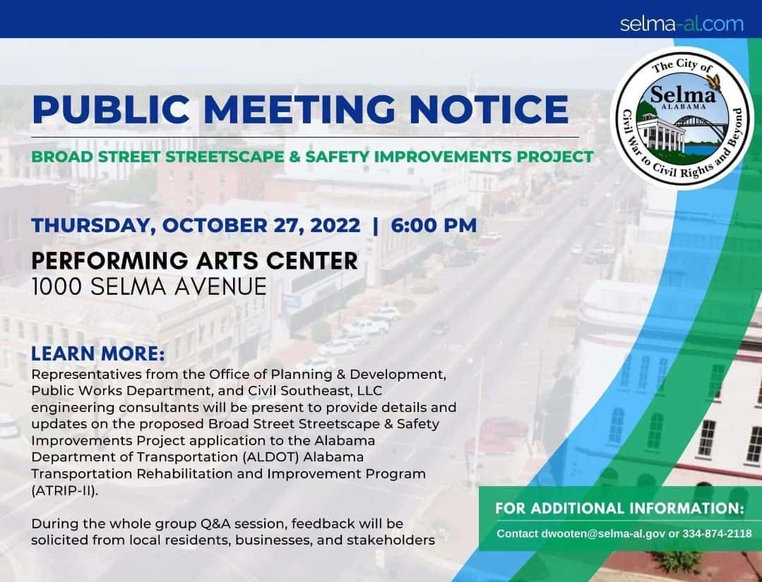 Broad St Project Public Meeting Notice