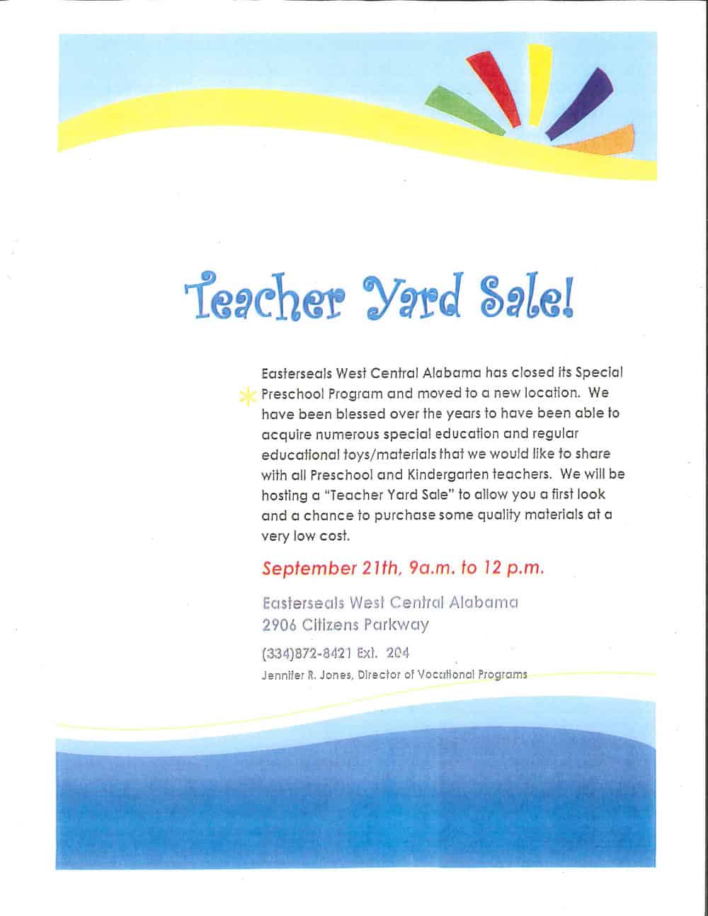 Teacher Yard sale